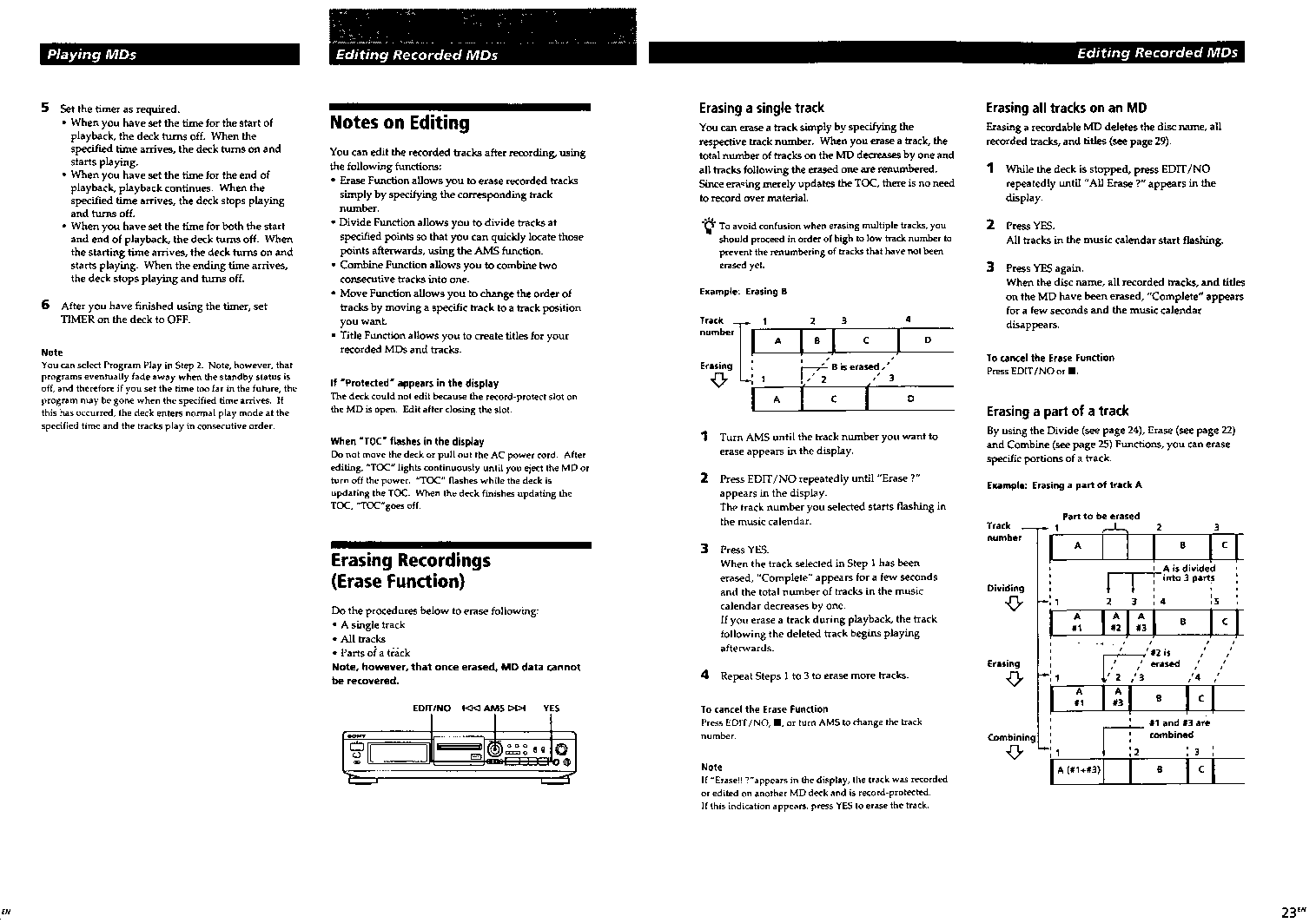 Sony MDS-JE510 Instruction Manual